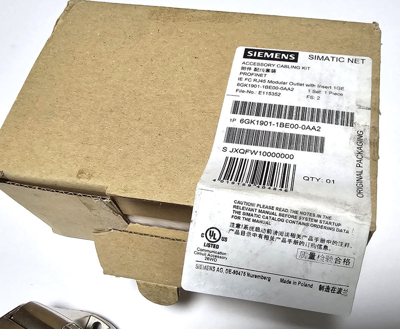Siemens 6GK1901-1BE00-0AA2 Simatic Net RJ45 Modular Outlet 1GE Insert - New