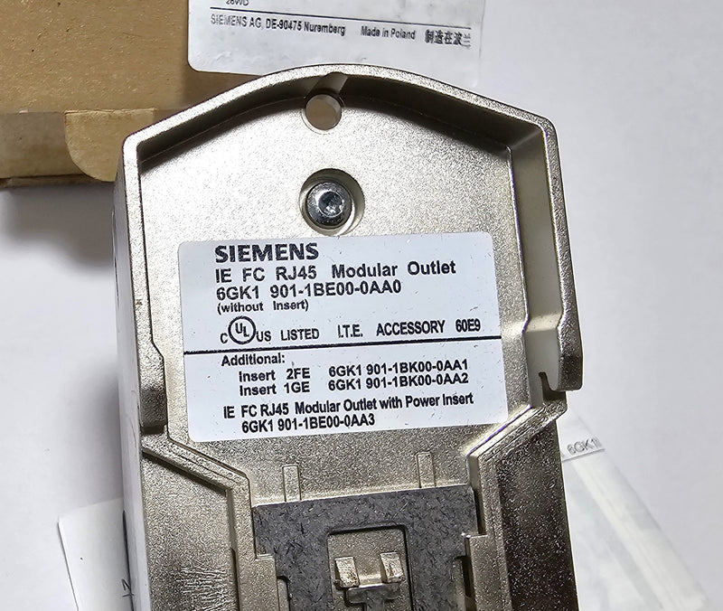 Siemens 6GK1901-1BE00-0AA2 Simatic Net RJ45 Modular Outlet 1GE Insert - New