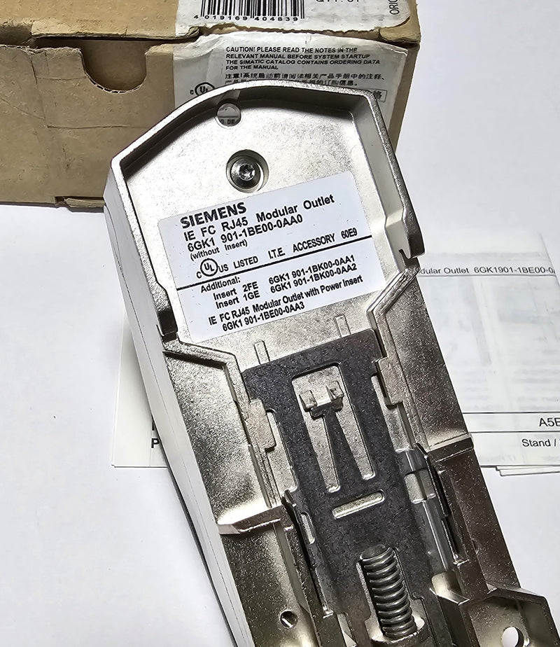 Siemens 6GK1 901-1BE00-0AA0 Simatic Net RJ45 Modular Outlet 2FE Insert - New