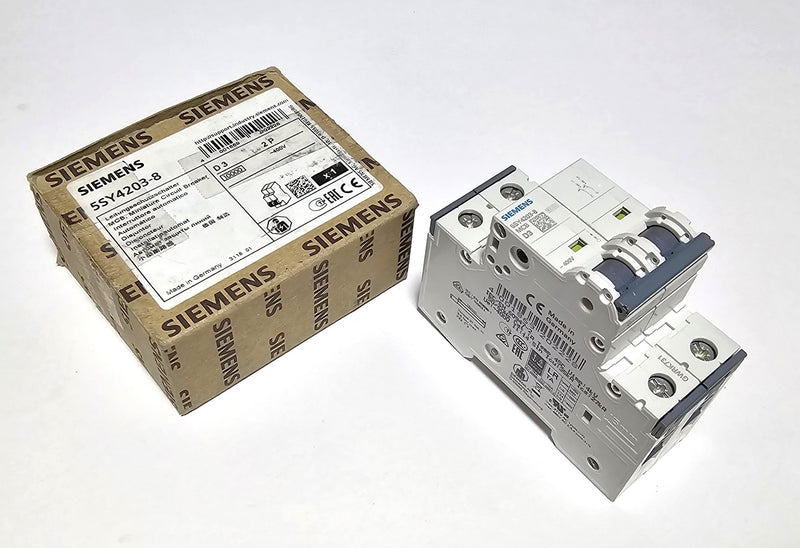 Siemens 5SY4203-8 Circuit Breaker 3A 2-Pole - New