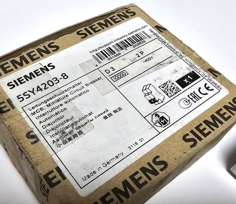 Siemens 5SY4203-8 Circuit Breaker 3A 2-Pole - New