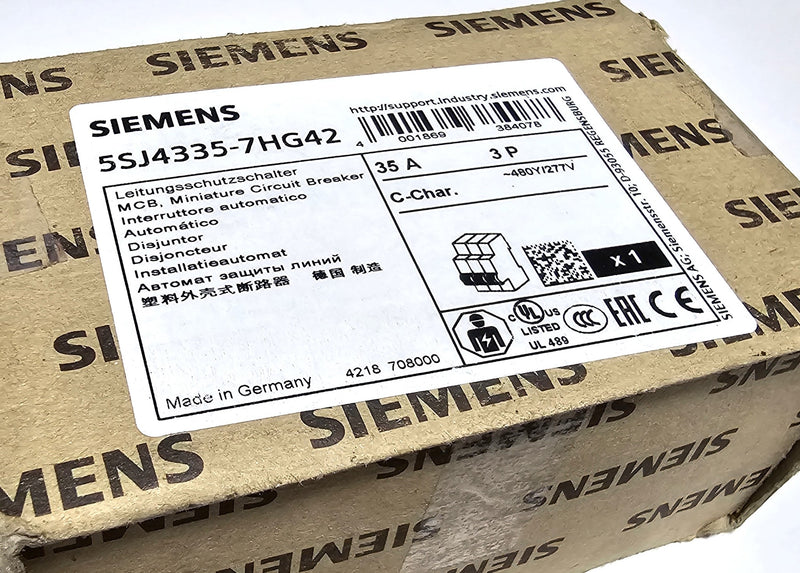 Siemens 5SJ4335-7HG42 Circuit Breaker 35A 3-Pole 480Y/277V - New