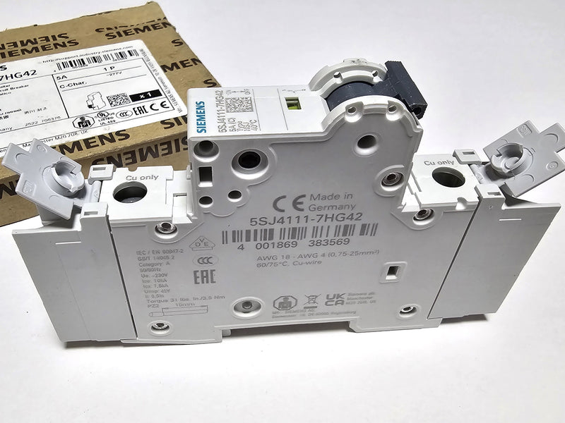 Siemens 5SJ4111-7HG42 Circuit Breaker 5A 1-Pole 277V - New