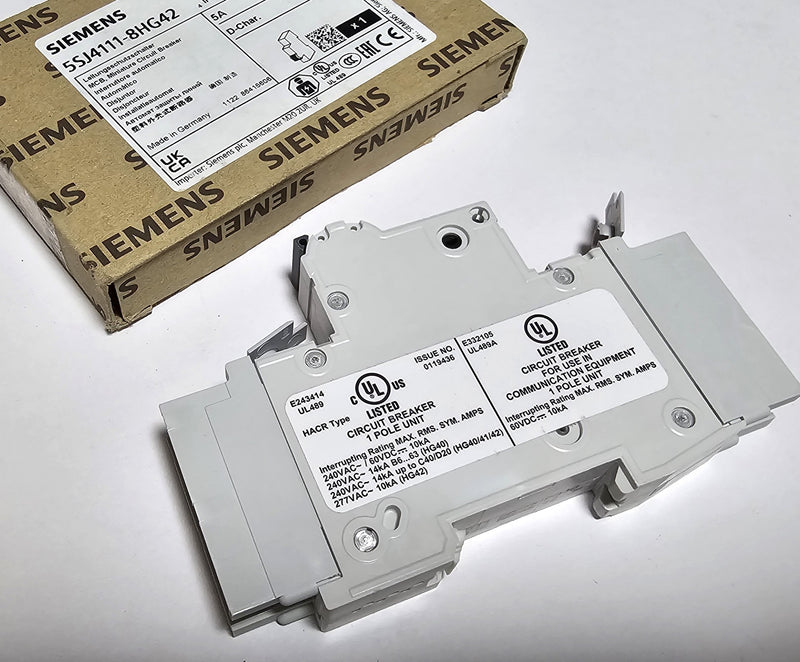 Siemens 5SJ4111-8HG42 Circuit Breaker 5A 1-Pole 277V - New