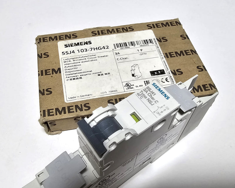 Siemens 5SJ4 103-7HG42 Circuit Breaker 3A 1-Pole 277V - New