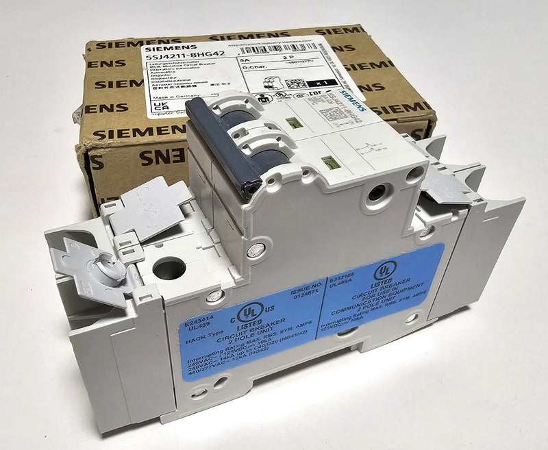 Siemens 5SJ4211-8HG42 Circuit Breaker 5A 2-Pole 480Y/277V - New