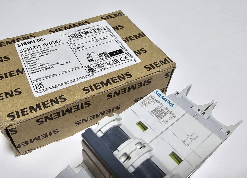 Siemens 5SJ4211-8HG42 Circuit Breaker 5A 2-Pole 480Y/277V - New