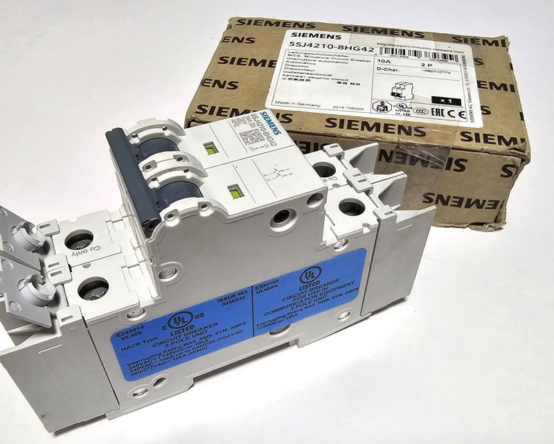 Siemens 5SJ4210-8HG42 Circuit Breaker 10A 2-Pole 480Y/277V - New