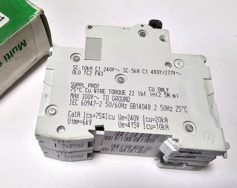 Schneider 24518 Multi 9 C60 2P 3A 480Y/277V Circuit Breaker - New