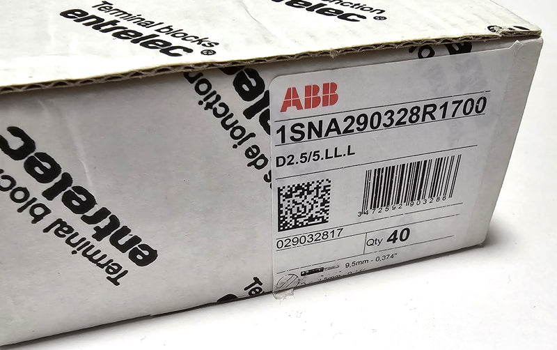 Entrelec 1SNA290328R1700 D2.5/5.LL.L 26-12AWG 300V Terminal Blocks Box/40 - New