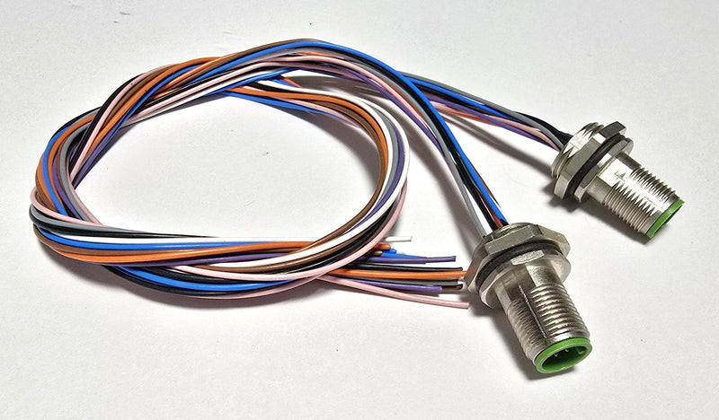 Murr / Phoenix 8-Pin M12 ( Lot of 2 ) Male Bulkhead Connectors - New