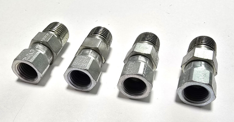 Parker F6X-4-4-S ( Lot of 4 ) Straight Triple-Lok 37° Flare JIC Tube Fittings