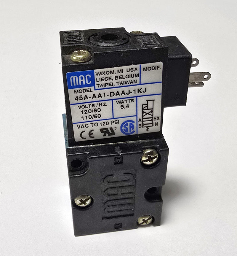 MAC 45A-AA1-DAAJ-1KJ 120VAC Pneumatic Solenoid Valve Assembly