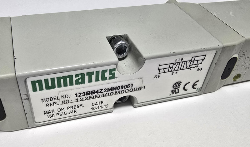 Numatics 122BB400M000061 Dual 24VDC Solenoid Pneumatic Valve