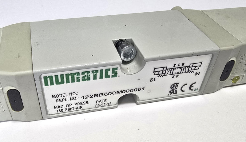 Numatics 122BB600M000061 Dual 24VDC Solenoid Pneumatic Valve & Gasket