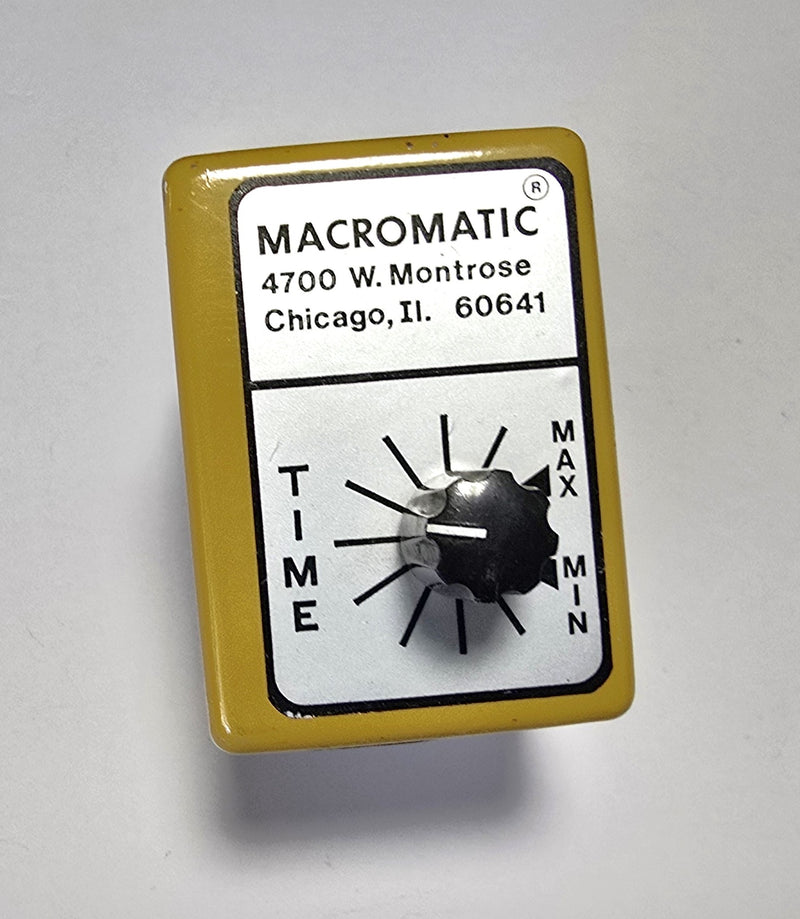 Macromatic SS 75-124 24VAC 10A DPDT 1.8-180 Sec 11-Pin Timer Relay