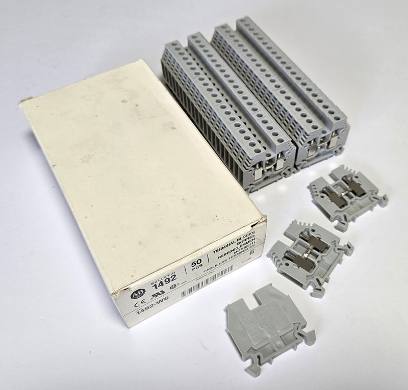 Allen Bradley 1492-W6 ( Lot of 43 ) Gray Terminal Blocks - New