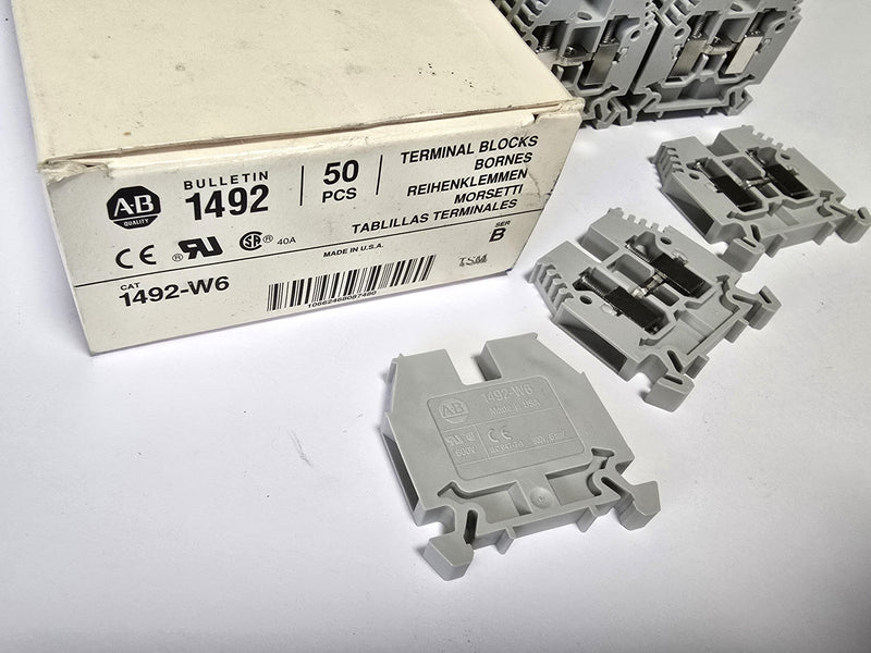 Allen Bradley 1492-W6 ( Lot of 43 ) Gray Terminal Blocks - New