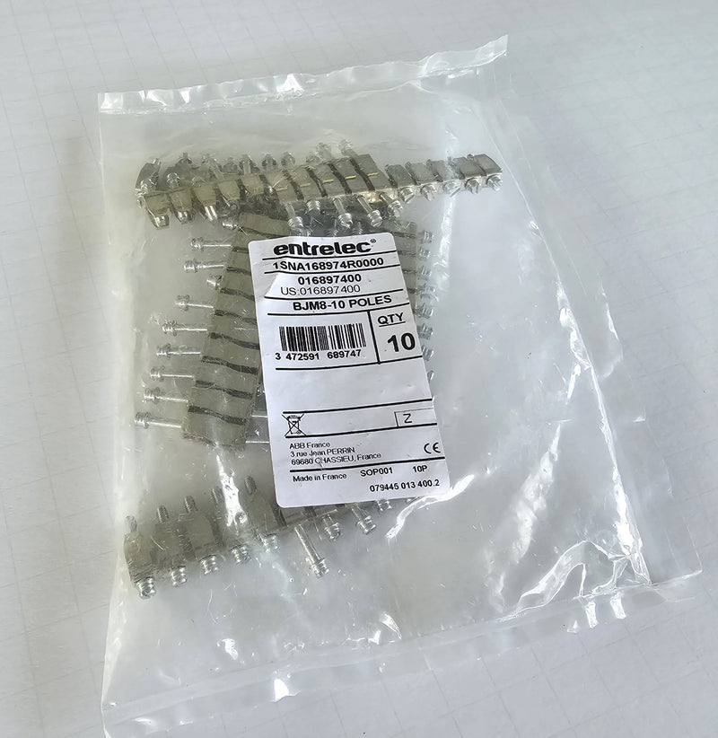 Entrelec 1SNA168974R0000 BJM8-10 Poles Terminal Block Jumpers 10-Pack - New