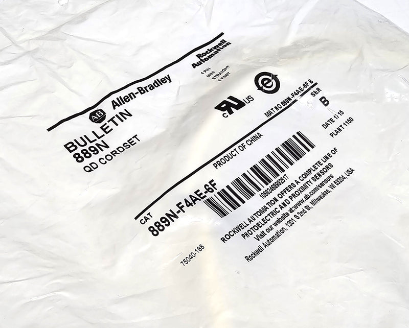 Allen Bradley 889N-F4AE-6F 4-Pin Mini Straight 6' Cable - New / Sealed