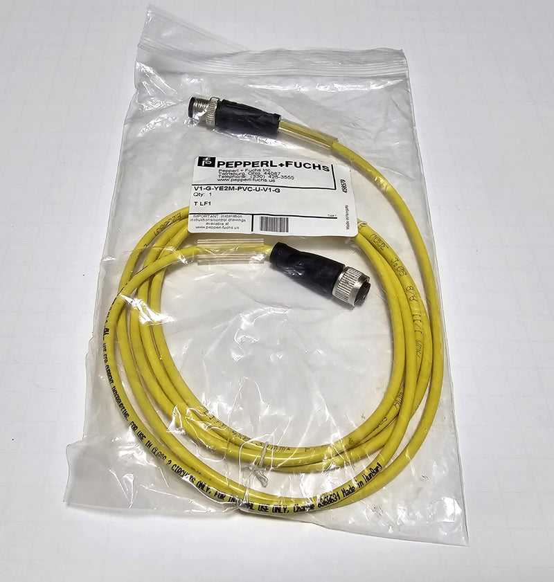 Pepperl + Fuchs V1-G-YE2M-PVC-U-V1-G 4-Pin Male M12 to 4-Pin FemaleM12 2M Cable