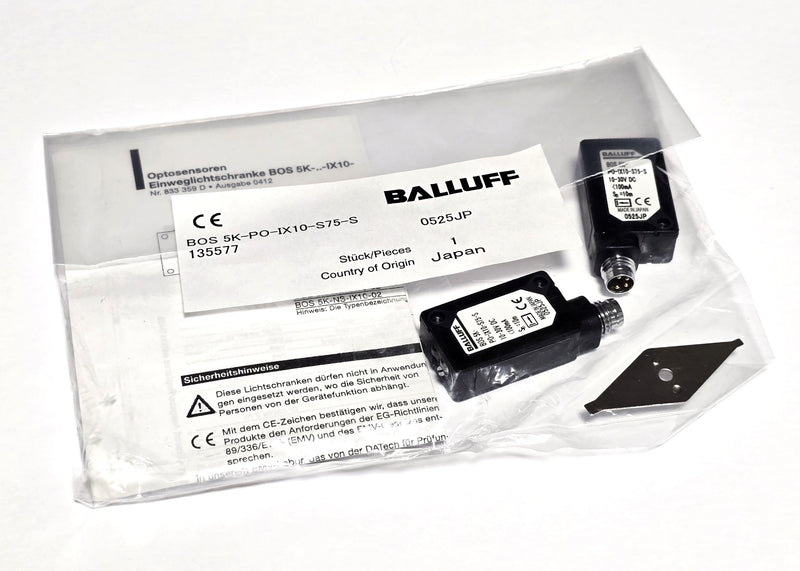 Balluff BOS 5K-PO-IX10-S75-S Thru Beam Photoelectric Switch 135577 - New Sealed