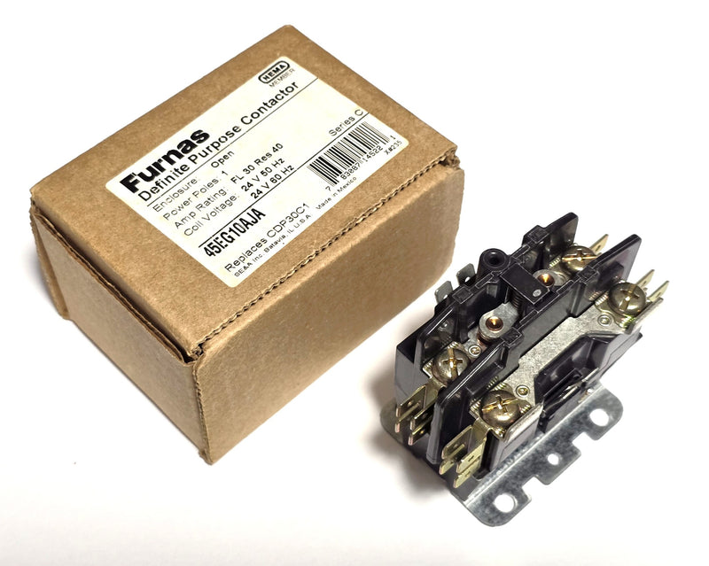 Furnas 45EG10AJA Definite Purpose Contactor 24VAC 30A - New