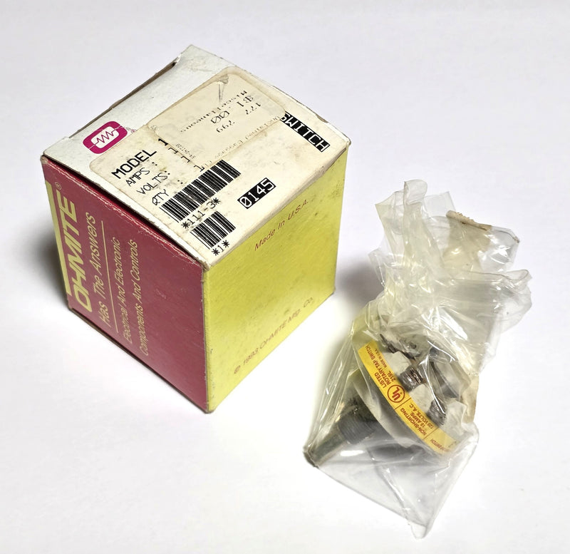 Ohmite 111-3 Rotary 3-Position Switch 15A 125V - New