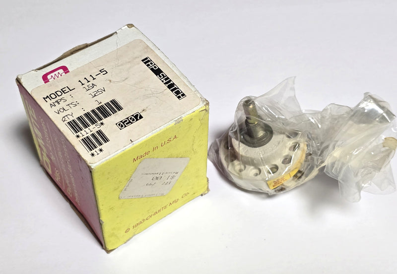 Ohmite 111-5 Rotary 5-Position Switch 15A 125V - New
