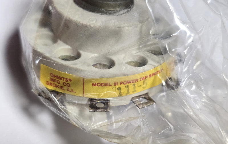 Ohmite 111-5 Rotary 5-Position Switch 15A 125V - New