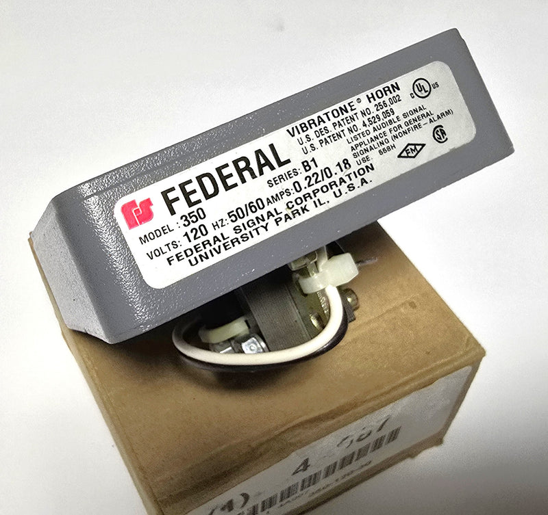 Federal Signal Model 350 Vibratone Horn Gray 120VAC - New