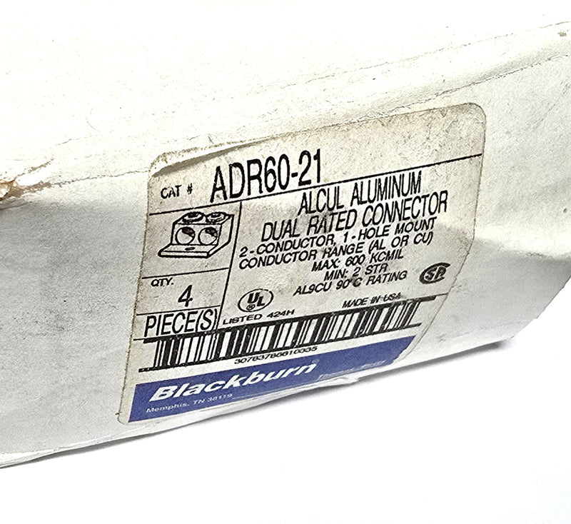 T&B Blackburn ADR60-21 ALCUL 2-Cond 2 AWG -600KCMIL Lugs ( 4-Pack ) - New