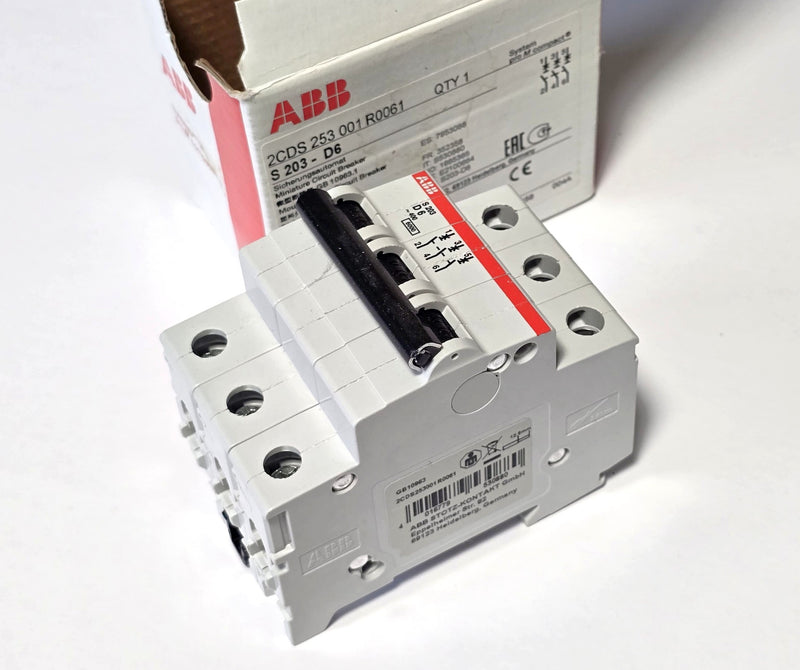 ABB S 203 - D6 Circuit Breaker 3-Pole 6A  - New