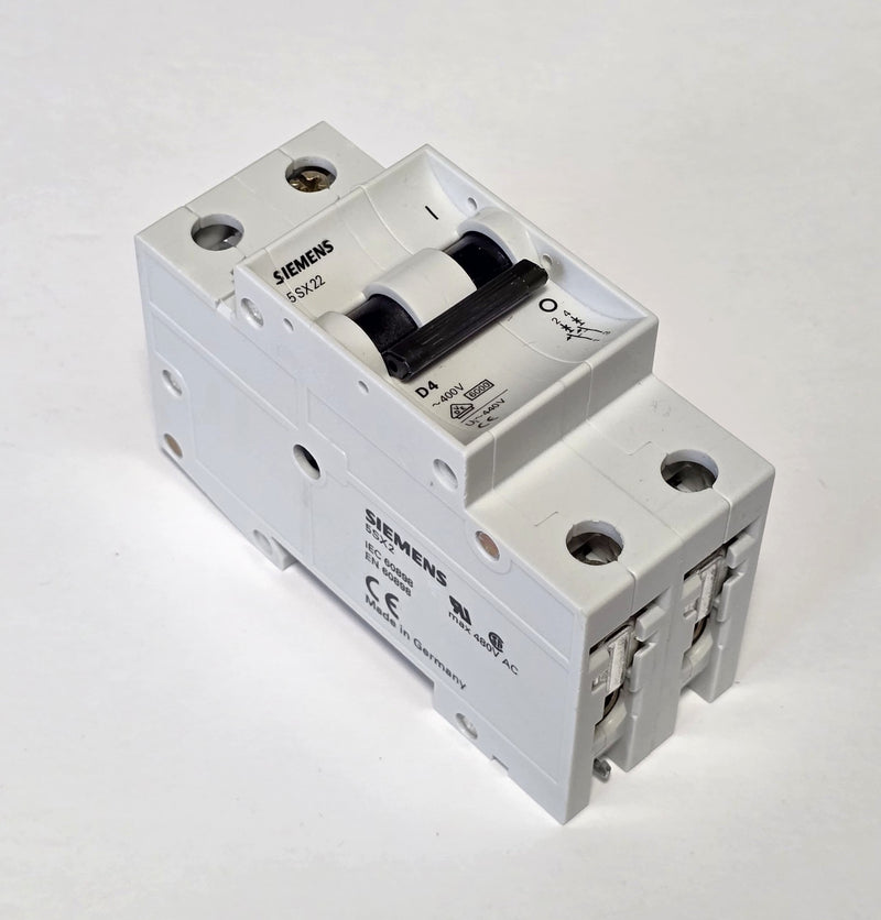 Siemens 5SX22 / 5SX2 204-8 4A 2-Pole Circuit Breaker - New