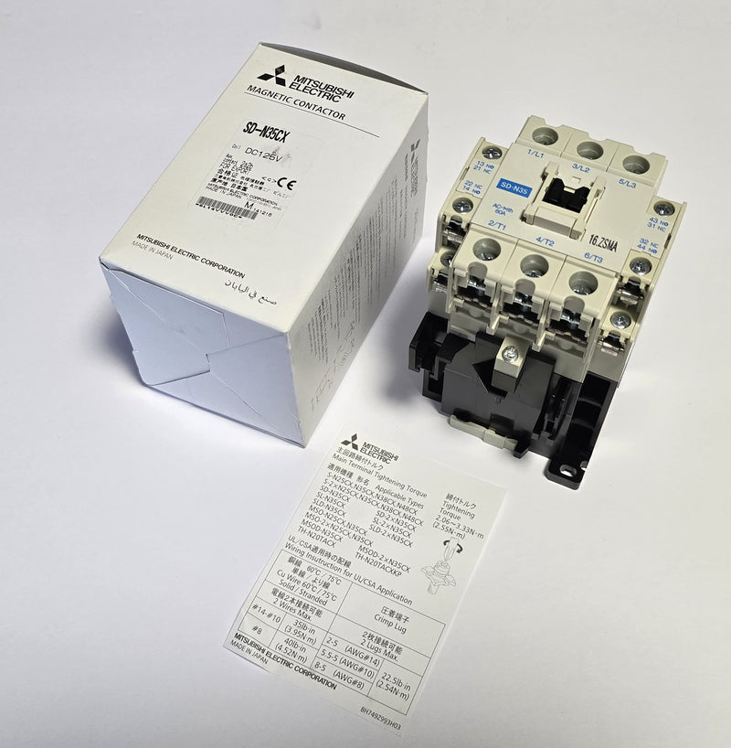 Mitsubishi SD-N35CX Contactor 120-125VDC Coil 3P ( 2NO - 2NC ) - New in Box