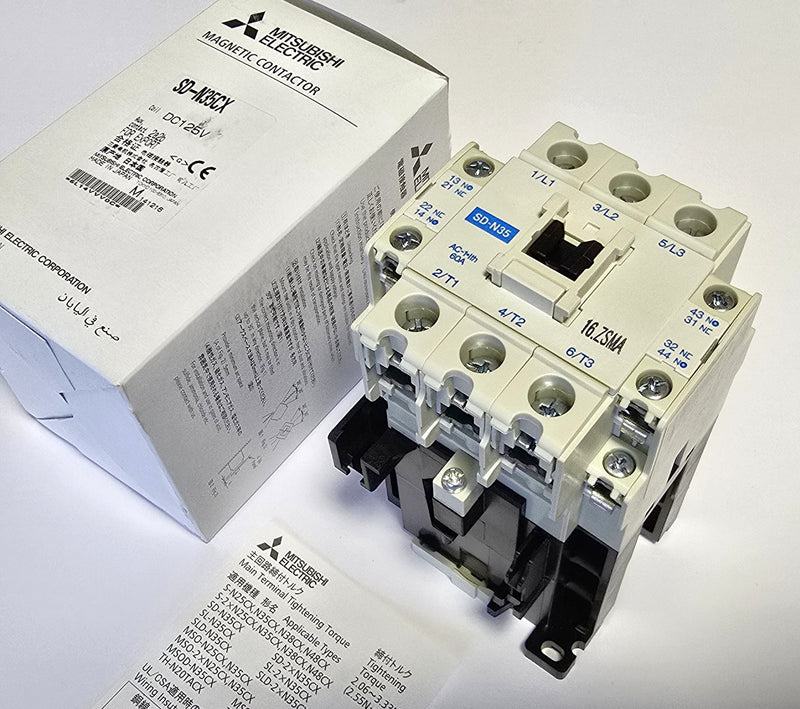 Mitsubishi SD-N35CX Contactor 120-125VDC Coil 3P ( 2NO - 2NC ) - New in Box