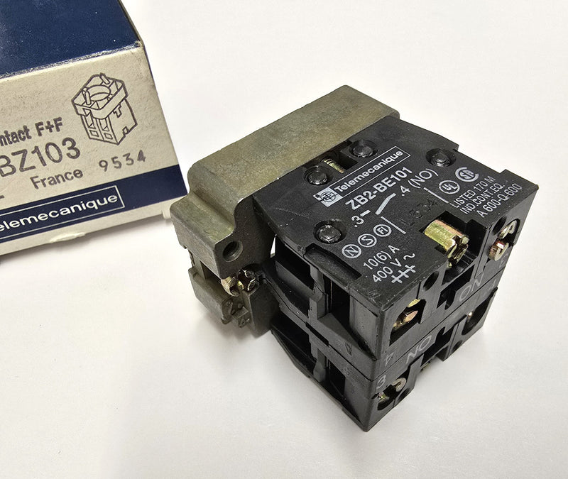 Telemecanique ZB2-BZ103 Contact Block Assembly N/O Contacts & Latch - New