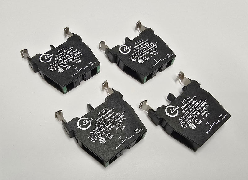 ELAN EF03.1 Normally Open 10A 300VAC Contact Blocks ( Lot of 4 ) New