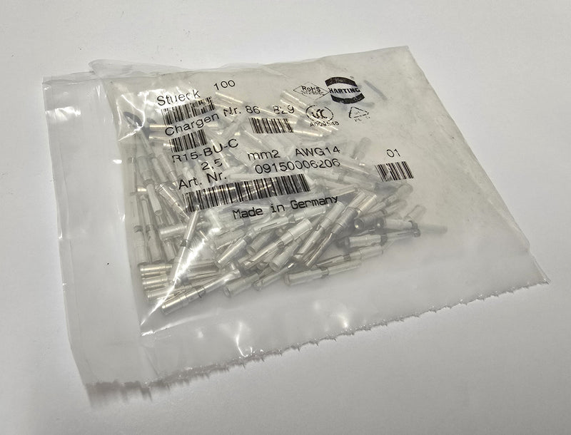 Harting 09150006206 Female 14AWG Crimp Contact Pins ( Pack of 100 ) New / Sealed