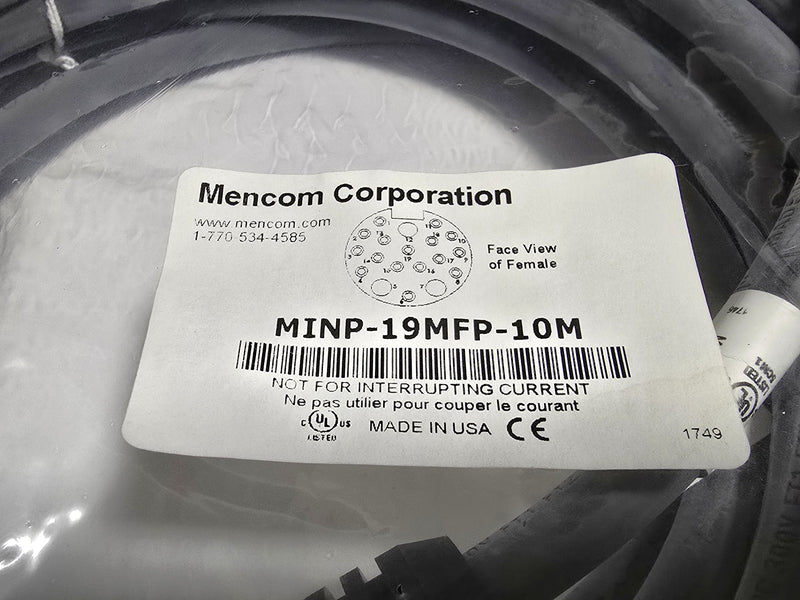 Mencom MINP-19MFP-10M 300V 19-Pin 10M Extension Cable - New / Sealed