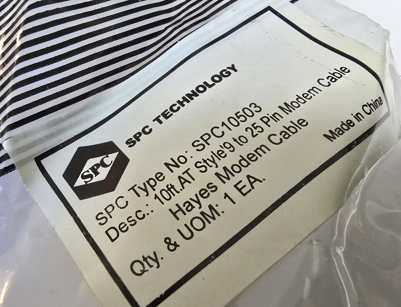 SPC Technology SPC10503 25-Pin Male to 9-Pin Female 10' Hayes Modem Cable - New