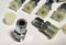 Parker 6-8 FBU-S Flareless Male Connector 1/2" NPTF 3/8" Tube Steel ( Lot of 9 )