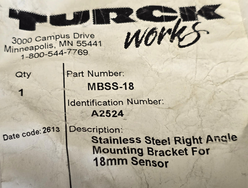 Turck MBSS-18 Stainless Right Angle 18mm Sensor Mounting Brackets Lot of 6 - New