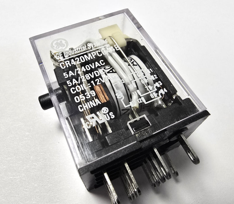 GE CR420MPC044B Relay Coil 12VAC 14-Pin 4PDT - New