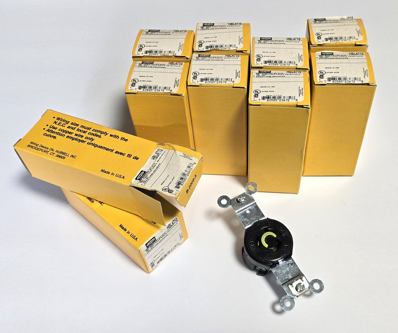 Hubbell HBL4710 Twist Lock 15A 125V Single Receptacles 10-Pack - New