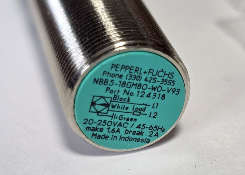 Pepperl + Fuchs NBB5-18GM80-WO-V93 Inductive AC Proximity Sensor - New
