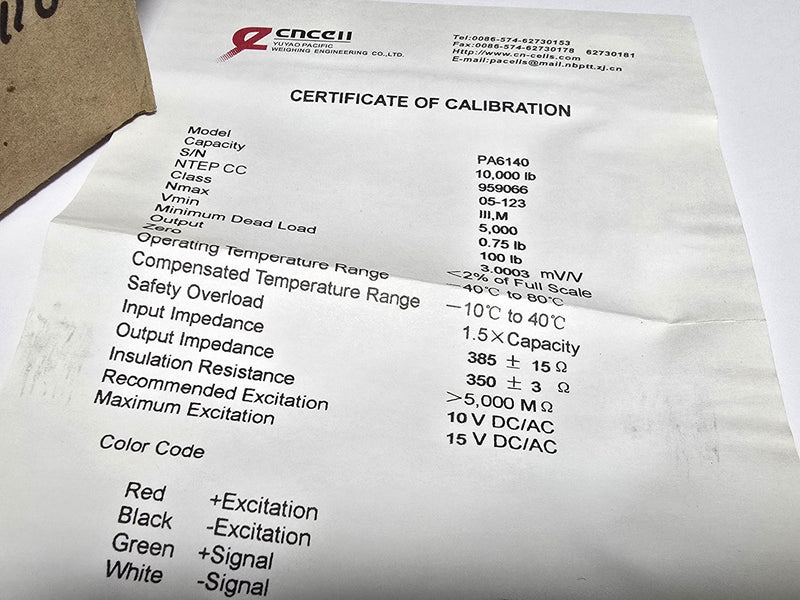 CNCELL PA6140-10K 10,000 LB Shear Beam Load Cell CS SESB NTEP 20Ft Cable - New