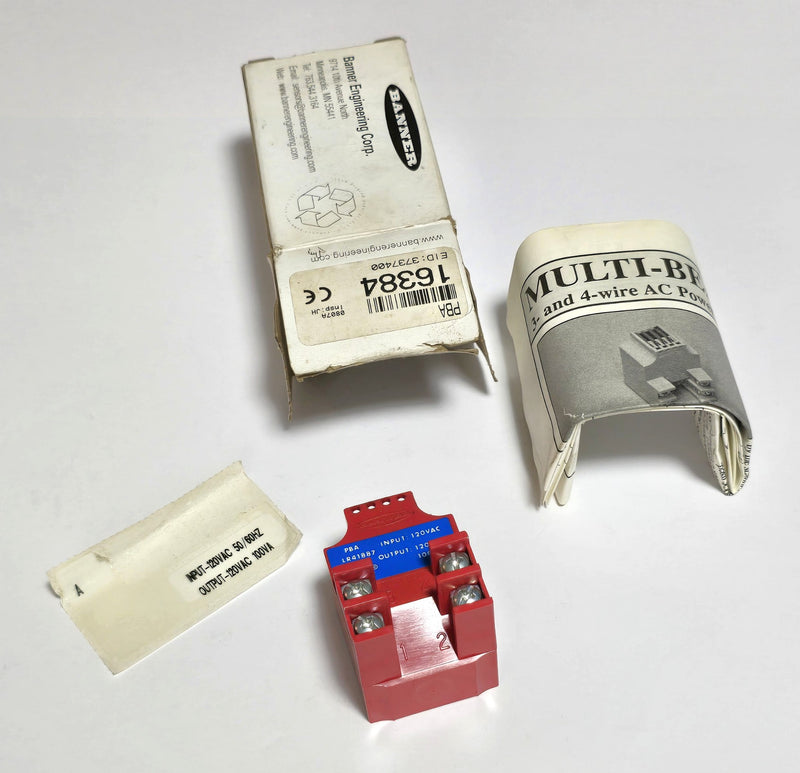 Banner PBA 16384 Power Block 120VAC for Multi-Beam Photoelectric Sensor - New