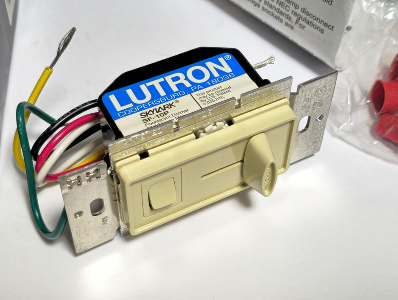 Skylark Lutron SF-10P-IV Slide + Toggle Fluorescent Dimmer Switch Ivory - New
