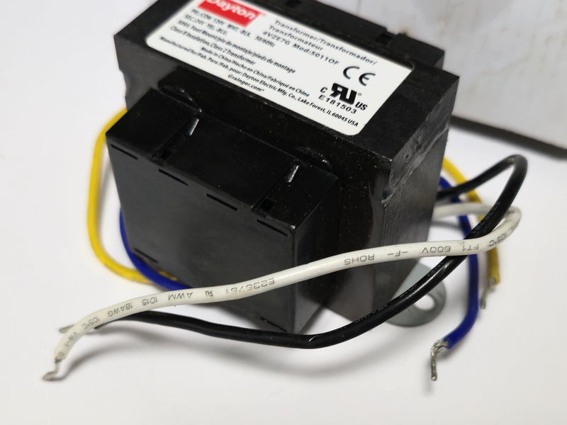Dayton 4VZE7G Control Transformer Pri:120VAC Sec: 24VAC 50VA Foot Mount - New